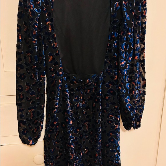 Lush dress size small NEW with tags dark blue animal print pattern in velour - Picture 4 of 6